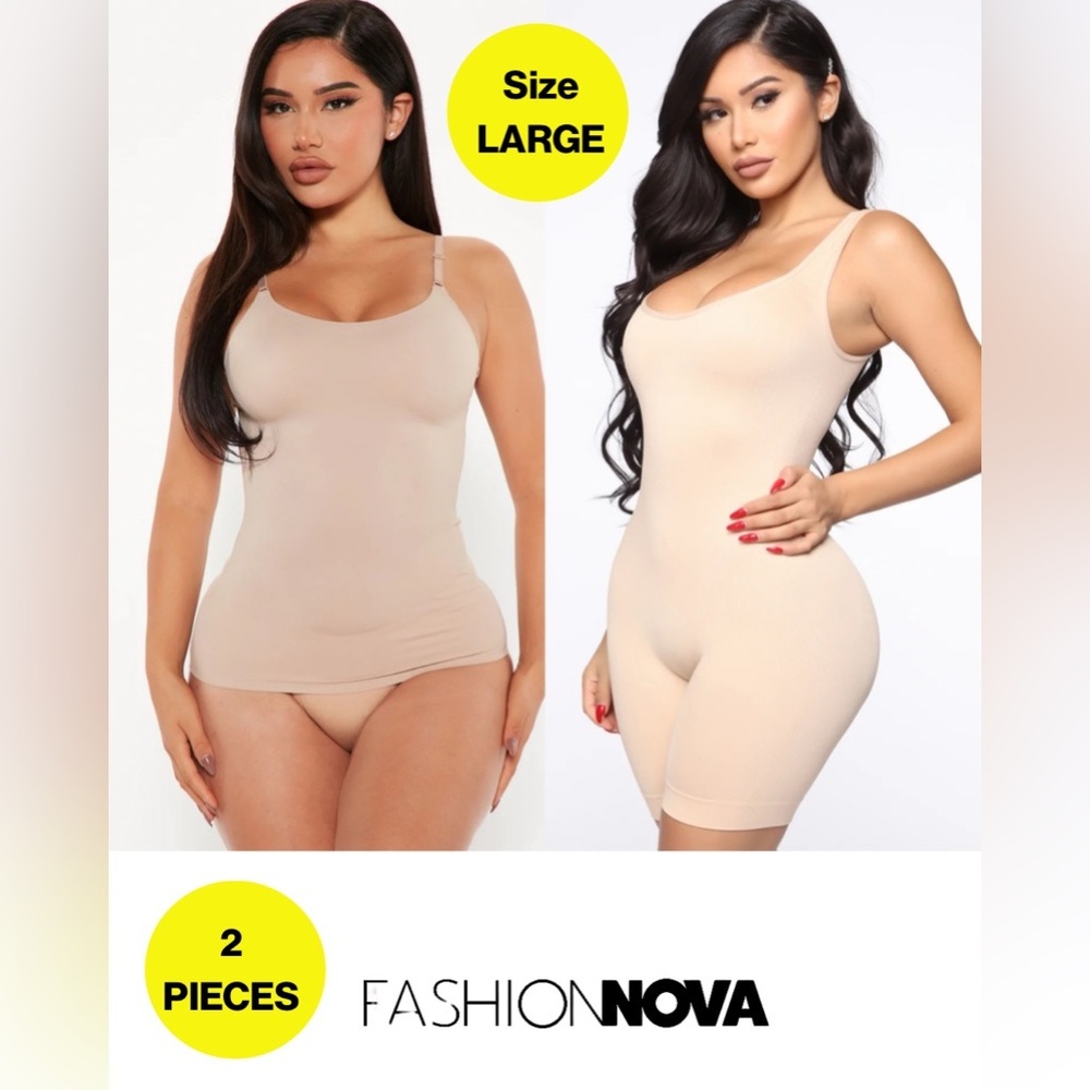 NEW ⭐️ 2-Pieces FASHION NOVA Sculpt Shapewear Nude Bundle (Size Large / X-Large)
